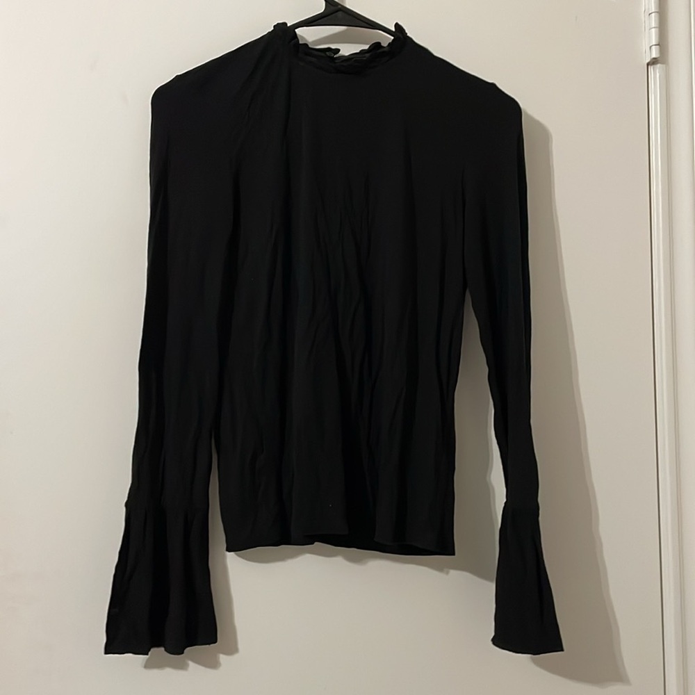 Topshop Elegant Black Long Sleeve Blouse Size 4